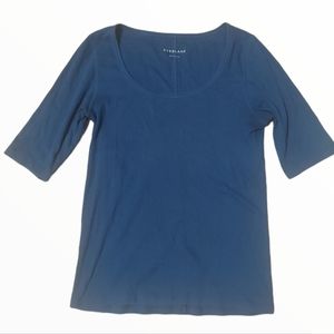 Everlane Pima Micro-Rib Scoop -neck Tee